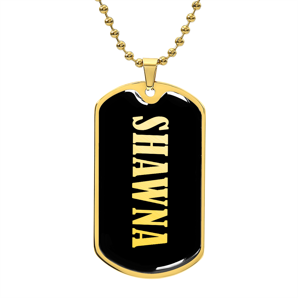 Shawna v02 - 18k Gold Finished Luxury Dog Tag Necklace