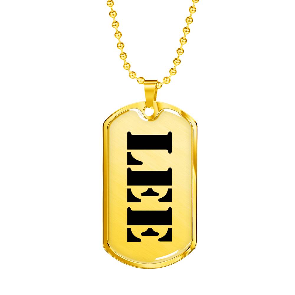Lee - 18k Gold Finished Luxury Dog Tag Necklace
