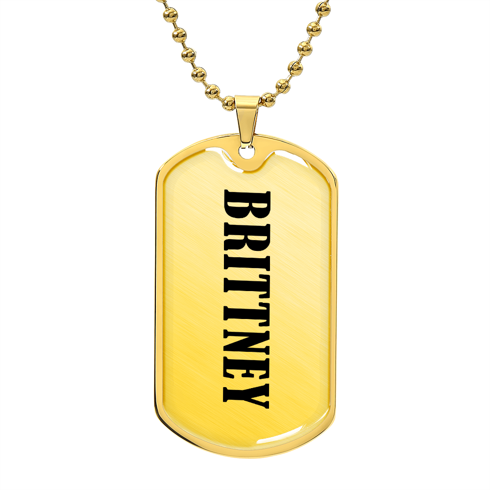 Brittney v01 - 18k Gold Finished Luxury Dog Tag Necklace