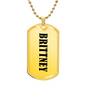 Brittney v01 - 18k Gold Finished Luxury Dog Tag Necklace