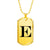 Initial E v1a - 18k Gold Finished Luxury Dog Tag Necklace