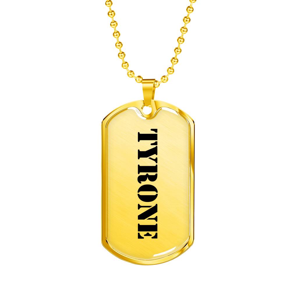 Tyrone - 18k Gold Finished Luxury Dog Tag Necklace