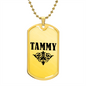 Tammy v01a - 18k Gold Finished Luxury Dog Tag Necklace