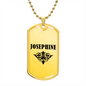 Josephine v01a - 18k Gold Finished Luxury Dog Tag Necklace