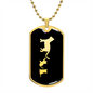 Mama Cat With 2 Kittens v2 - 18k Gold Finished Luxury Dog Tag Necklace