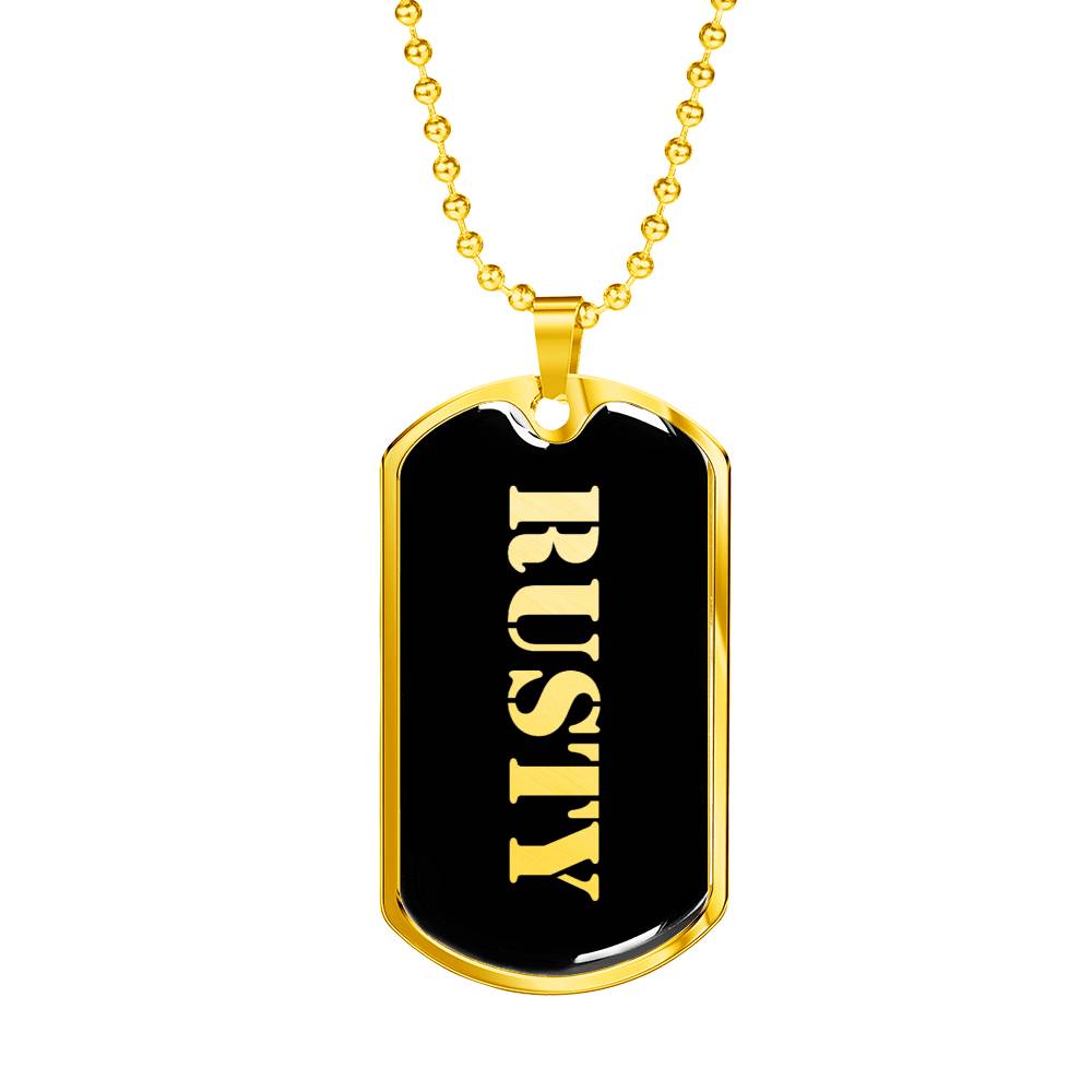 Rusty v2 - 18k Gold Finished Luxury Dog Tag Necklace