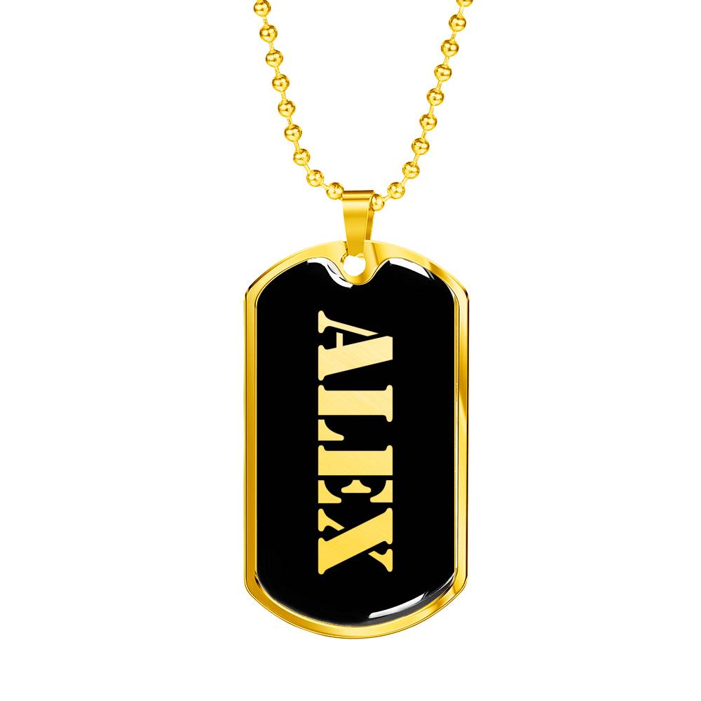 Alex v2 - 18k Gold Finished Luxury Dog Tag Necklace