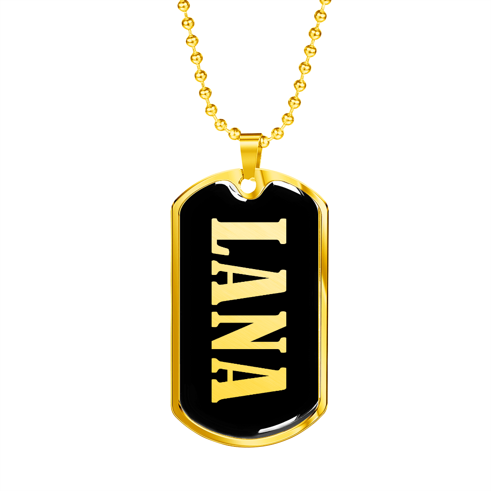 Lana v02 - 18k Gold Finished Luxury Dog Tag Necklace