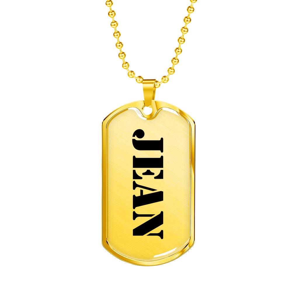 Jean - 18k Gold Finished Luxury Dog Tag Necklace