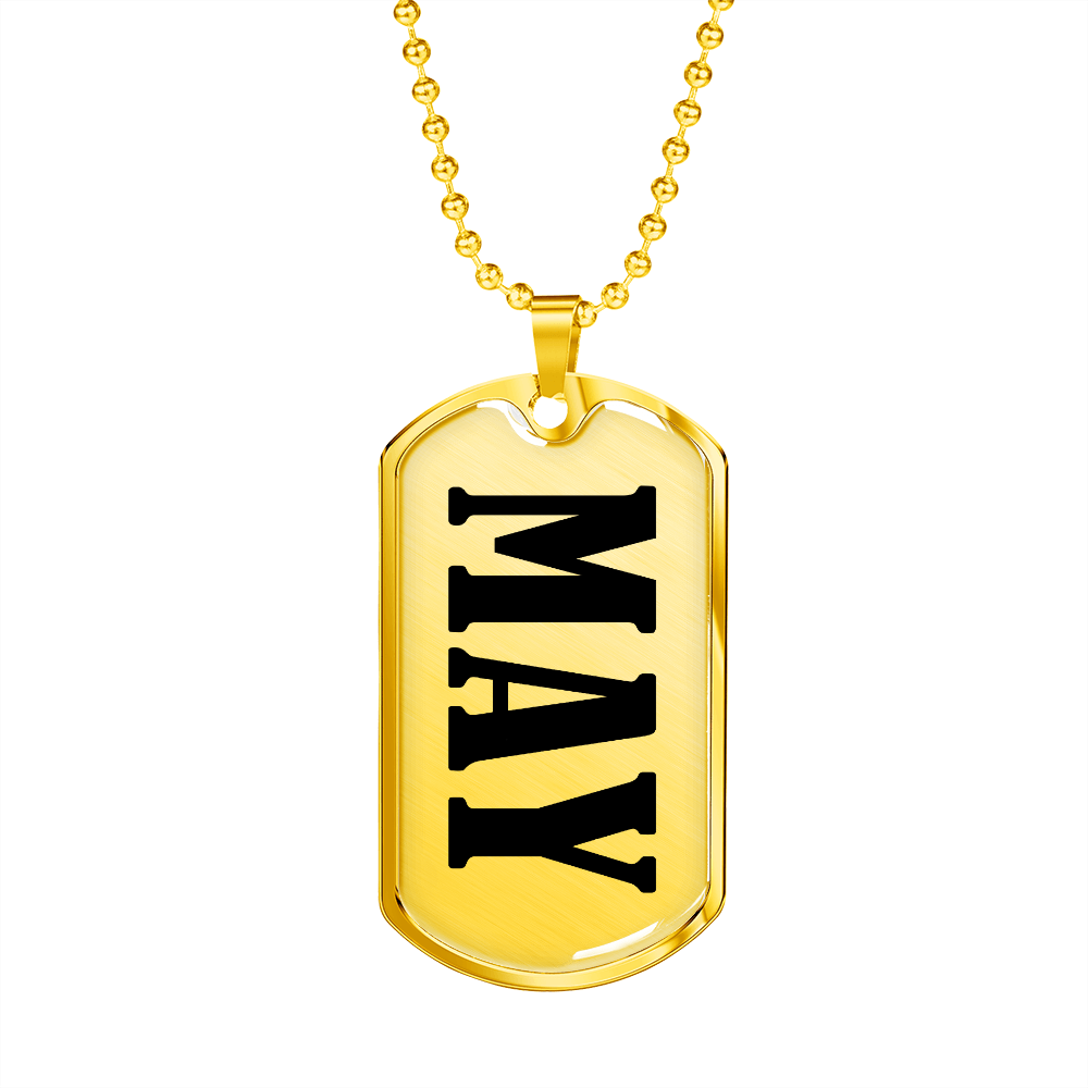 May v01 - 18k Gold Finished Luxury Dog Tag Necklace