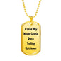 Love My Nova Scotia Duck Tolling Retriever v4 - 18k Gold Finished Luxury Dog Tag Necklace
