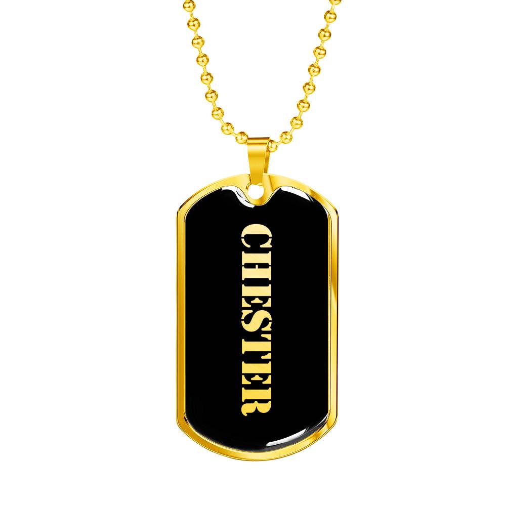 Chester v2 - 18k Gold Finished Luxury Dog Tag Necklace