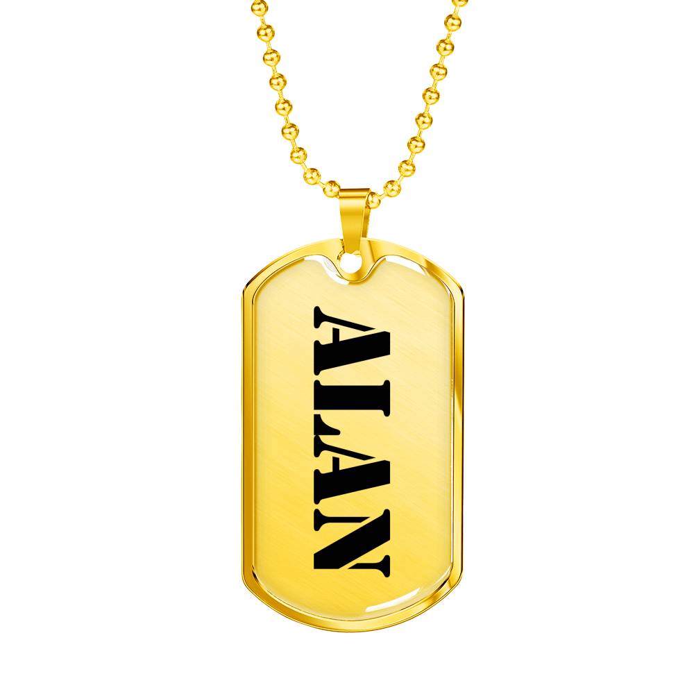 Alan - 18k Gold Finished Luxury Dog Tag Necklace