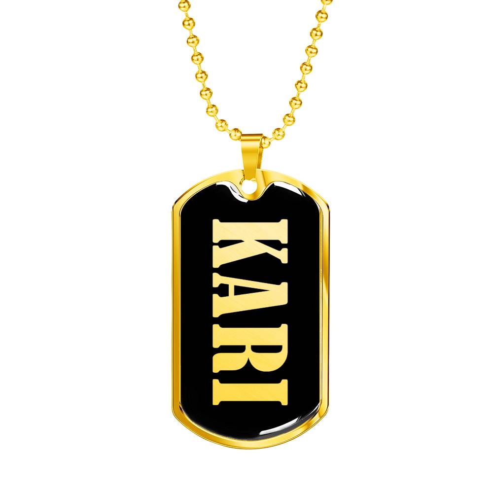 Kari v02 - 18k Gold Finished Luxury Dog Tag Necklace