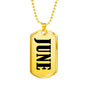 June v01 - 18k Gold Finished Luxury Dog Tag Necklace