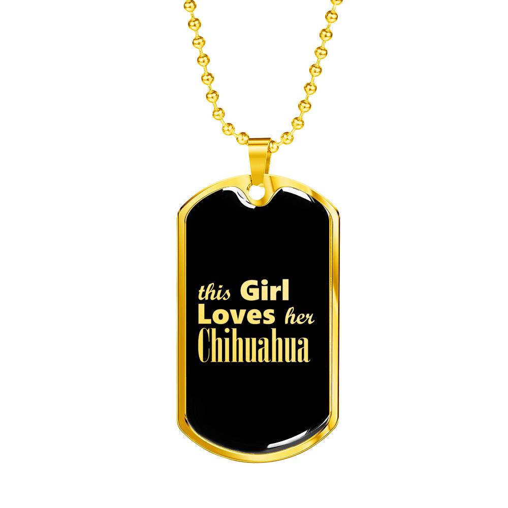 Chihuahua v2 - 18k Gold Finished Luxury Dog Tag Necklace