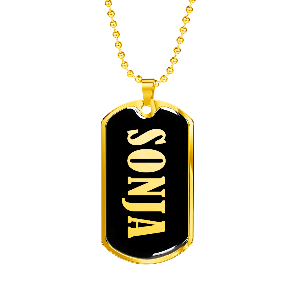 Sonja v02 - 18k Gold Finished Luxury Dog Tag Necklace