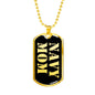 Navy Mom v2 - 18k Gold Finished Luxury Dog Tag Necklace