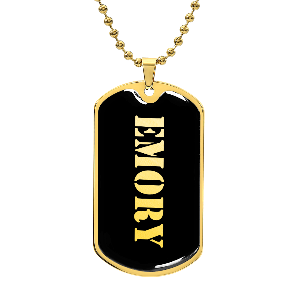 Emory v2 - 18k Gold Finished Luxury Dog Tag Necklace