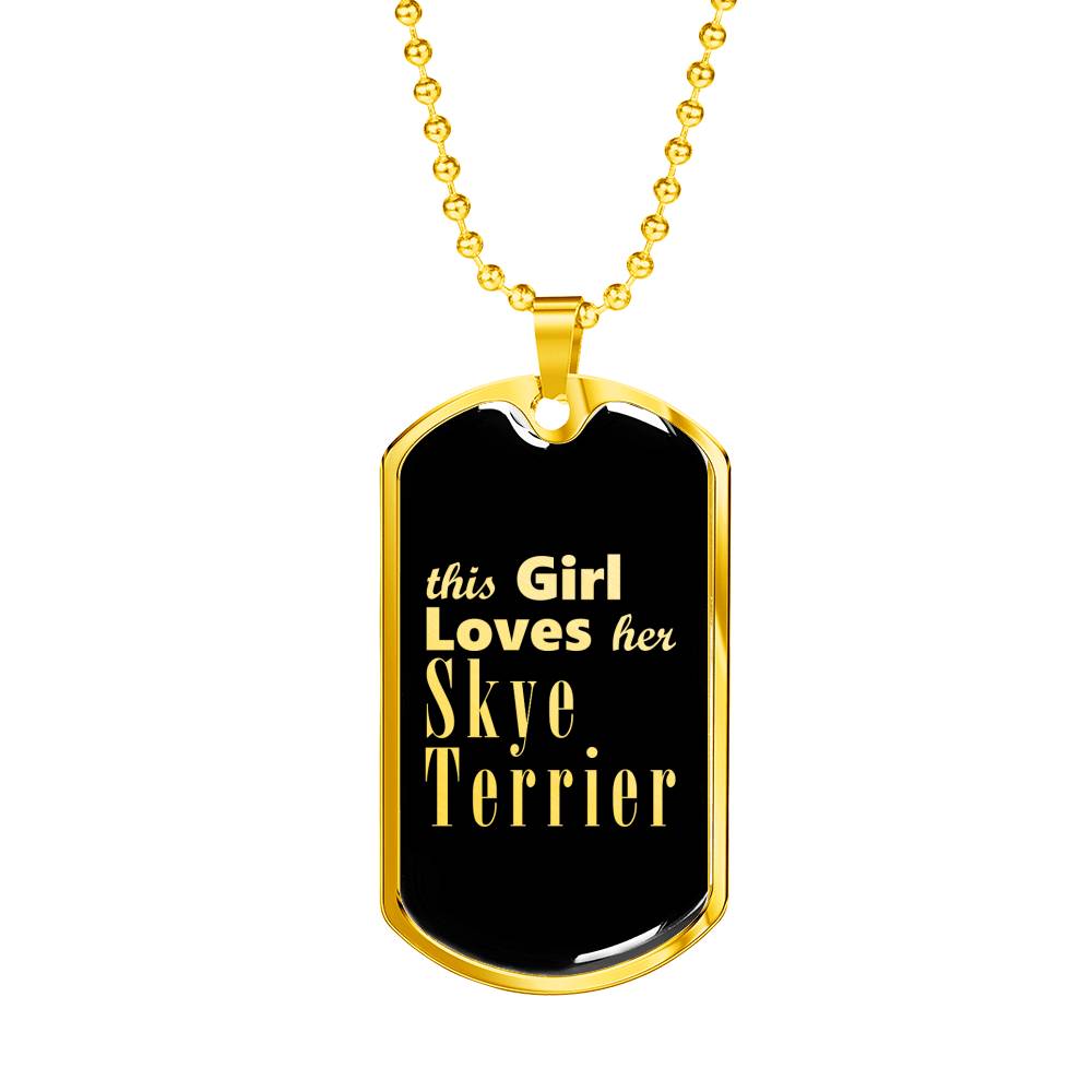 Skye Terrier v2 - 18k Gold Finished Luxury Dog Tag Necklace