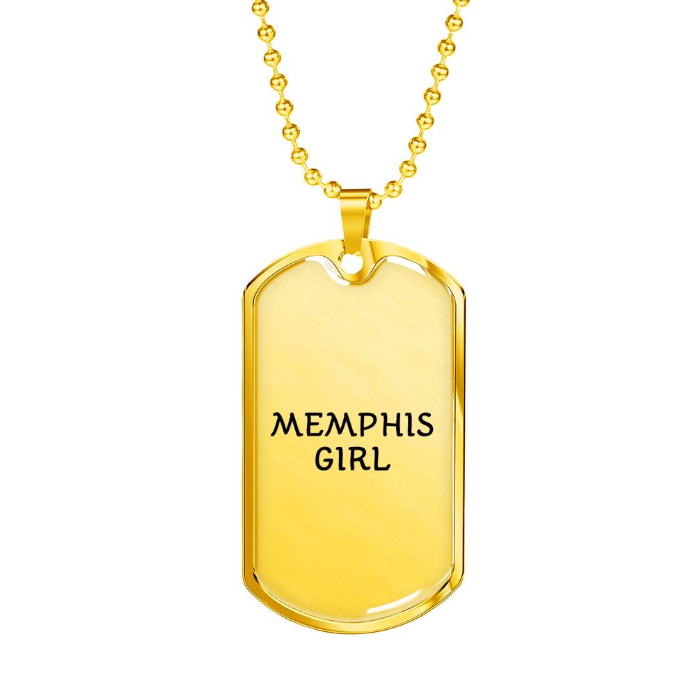 Memphis Girl - 18k Gold Finished Luxury Dog Tag Necklace