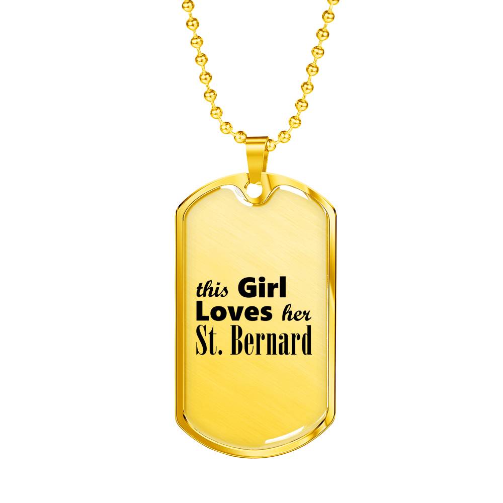 St. Bernard - 18k Gold Finished Luxury Dog Tag Necklace