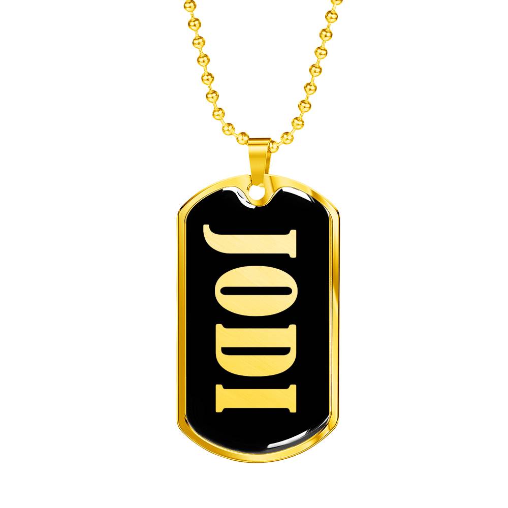 Jodi v02 - 18k Gold Finished Luxury Dog Tag Necklace