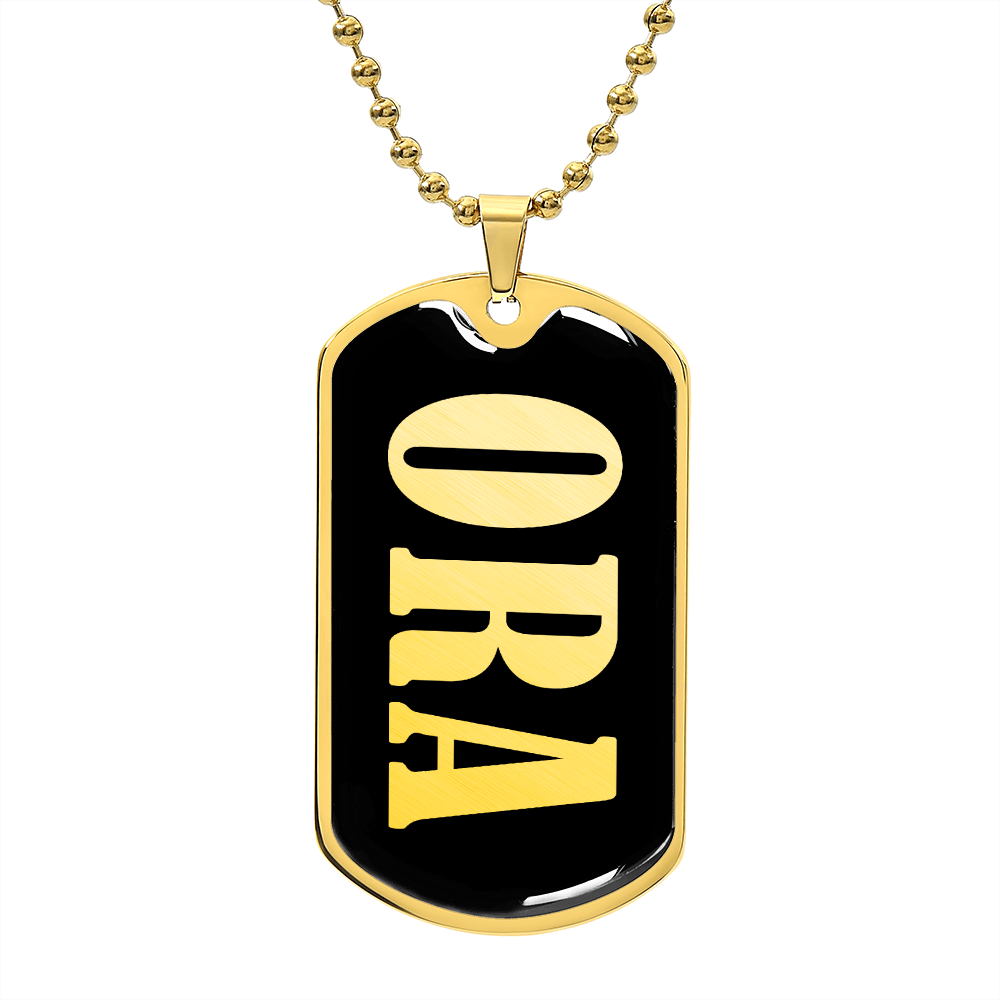 Ora v02 - 18k Gold Finished Luxury Dog Tag Necklace