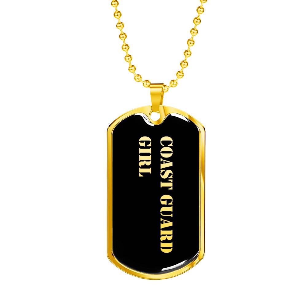 Coast Guard Girl v2 - 18k Gold Finished Luxury Dog Tag Necklace