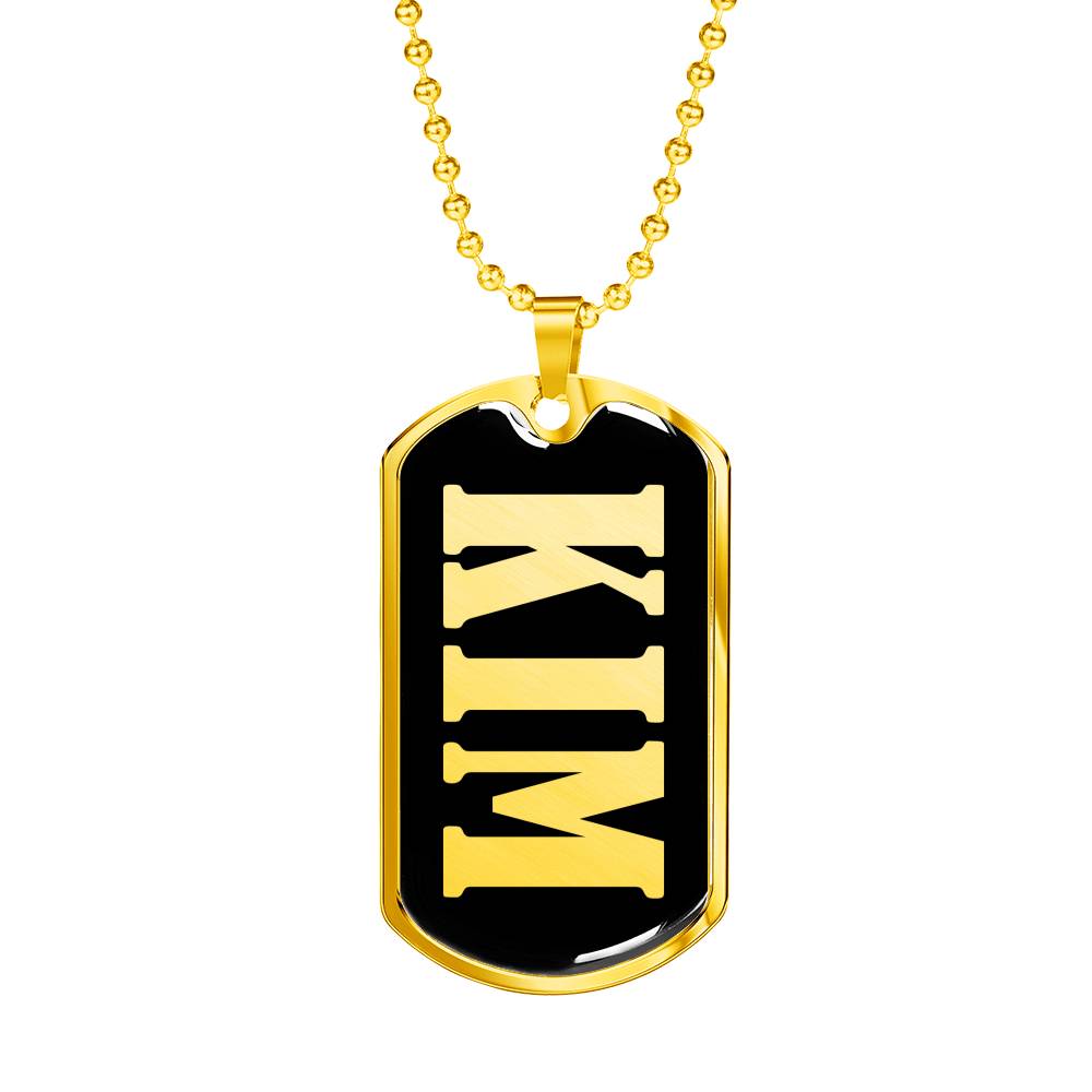Kim v02 - 18k Gold Finished Luxury Dog Tag Necklace