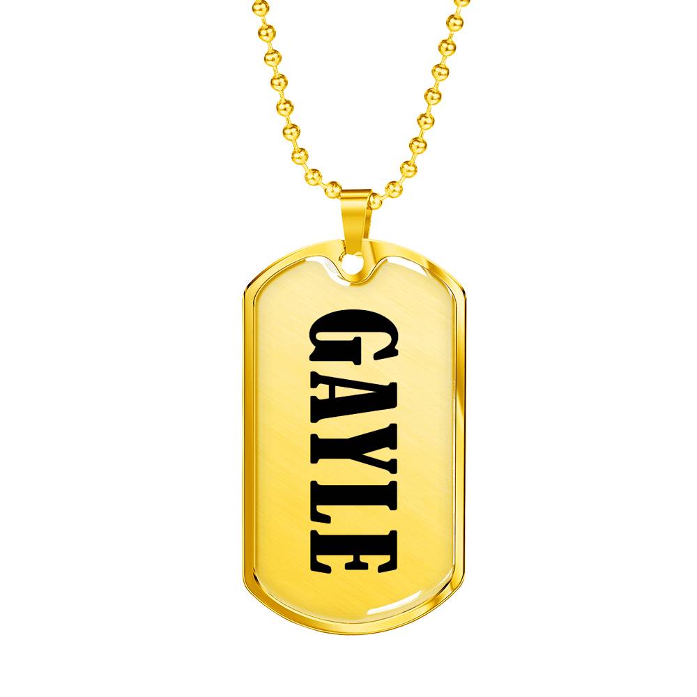 Gayle v01 - 18k Gold Finished Luxury Dog Tag Necklace