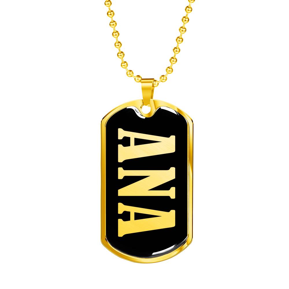 Ana v02 - 18k Gold Finished Luxury Dog Tag Necklace