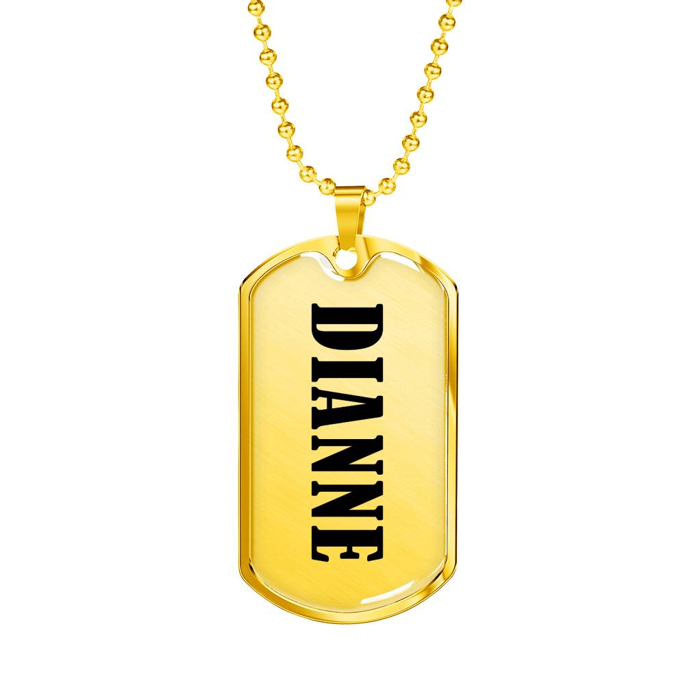 Dianne v01 - 18k Gold Finished Luxury Dog Tag Necklace