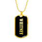 Whitney v02 - 18k Gold Finished Luxury Dog Tag Necklace