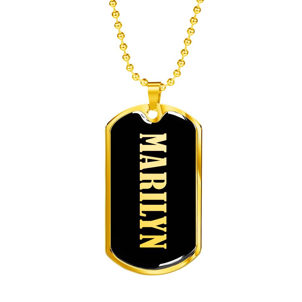 Marilyn v02 - 18k Gold Finished Luxury Dog Tag Necklace