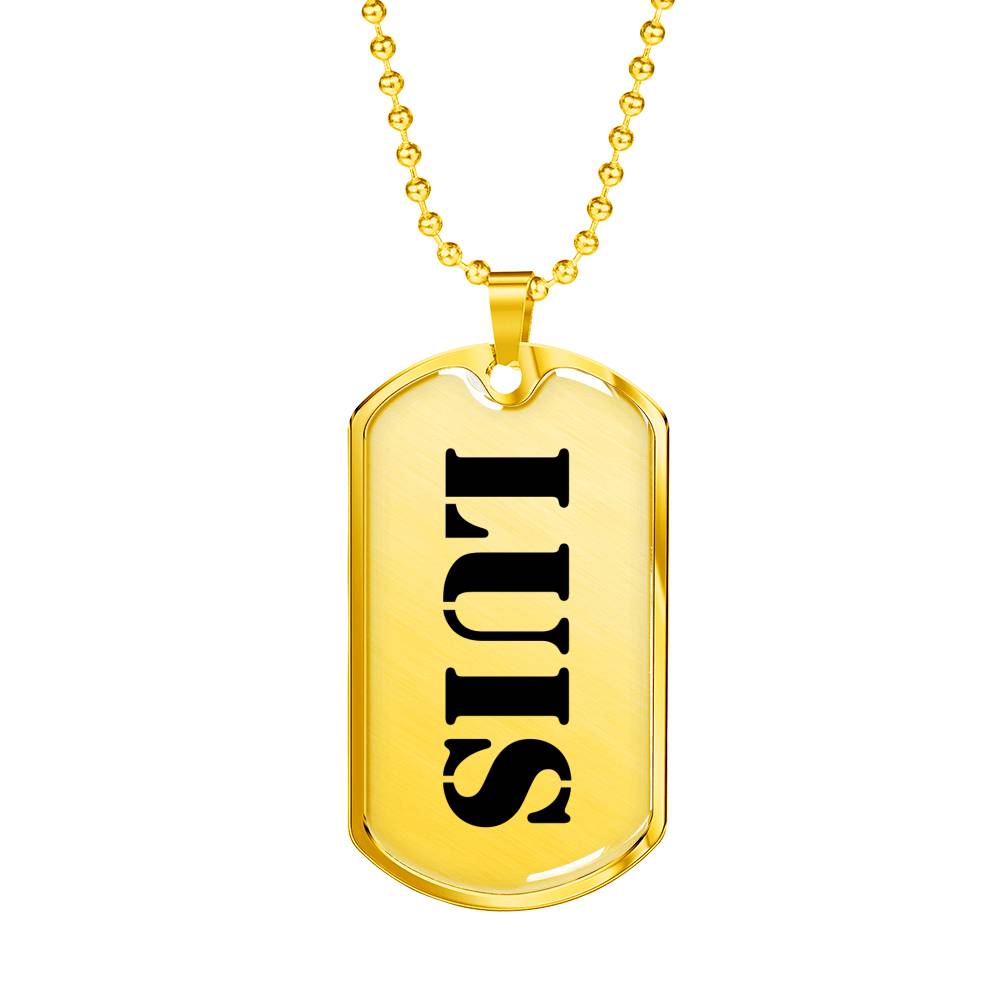 Luis - 18k Gold Finished Luxury Dog Tag Necklace