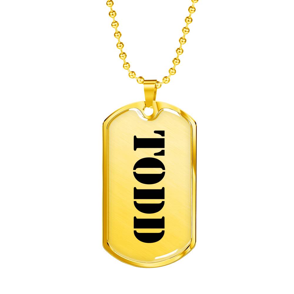 Todd - 18k Gold Finished Luxury Dog Tag Necklace