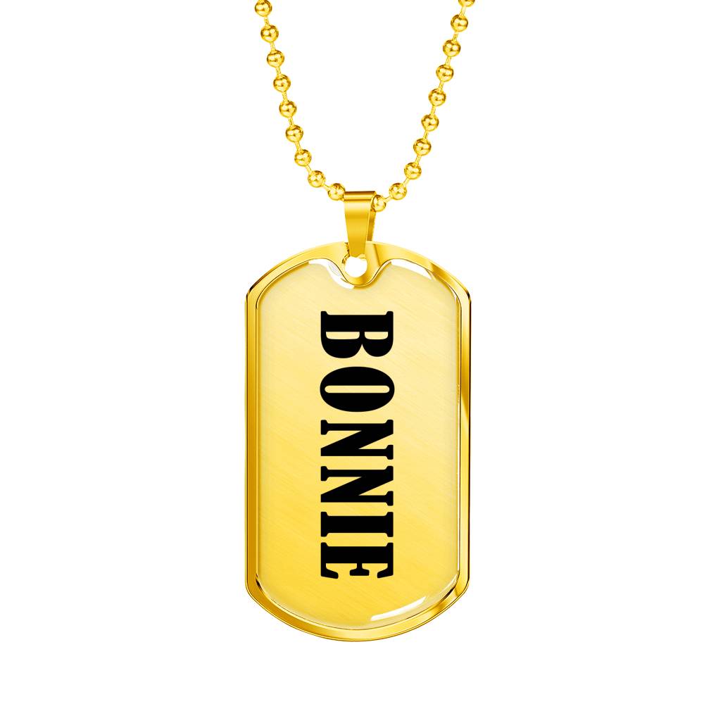 Bonnie v01 - 18k Gold Finished Luxury Dog Tag Necklace