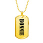 Bonnie v01 - 18k Gold Finished Luxury Dog Tag Necklace
