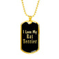 Love My Rat Terrier v2 - 18k Gold Finished Luxury Dog Tag Necklace