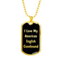 Love My American English Coonhound v5 - 18k Gold Finished Luxury Dog Tag Necklace