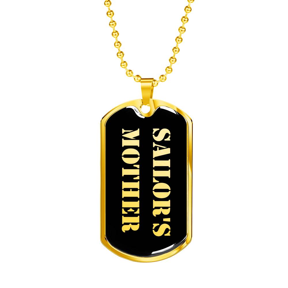 Sailor's Mother v2 - 18k Gold Finished Luxury Dog Tag Necklace