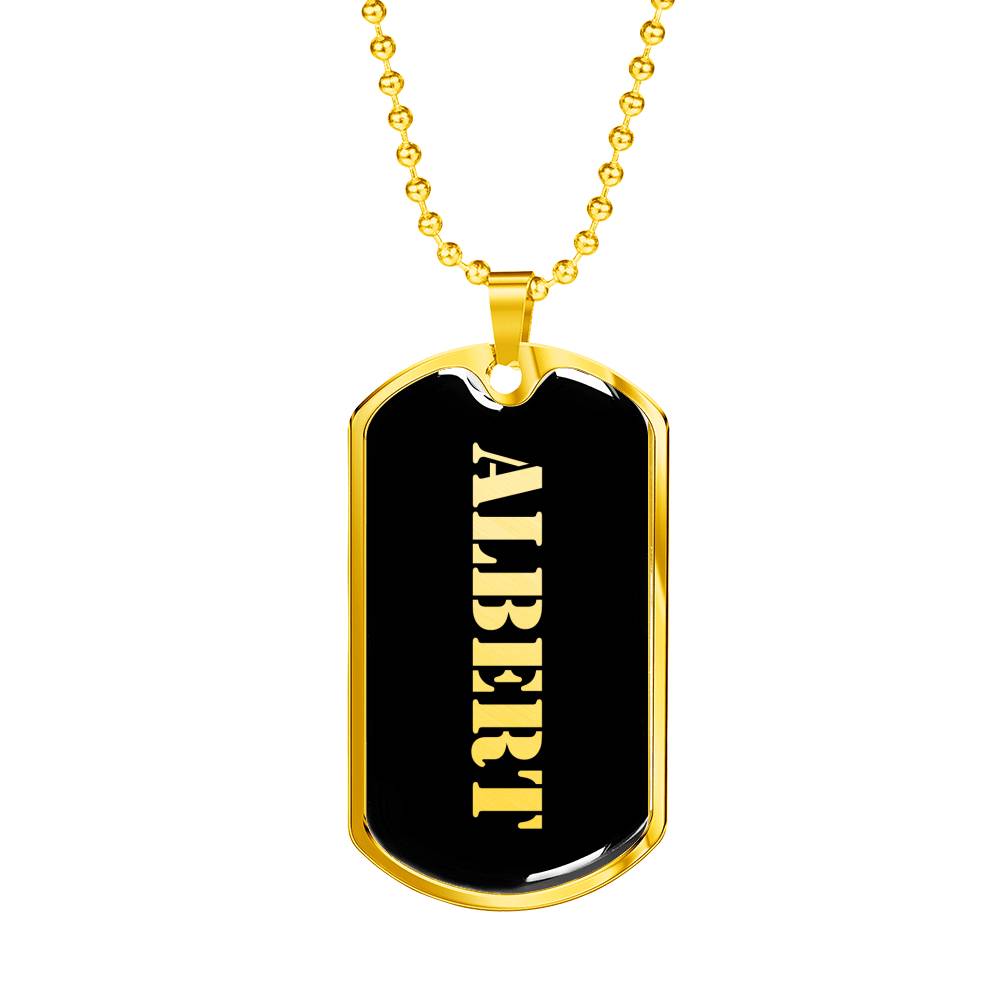 Albert v2 - 18k Gold Finished Luxury Dog Tag Necklace