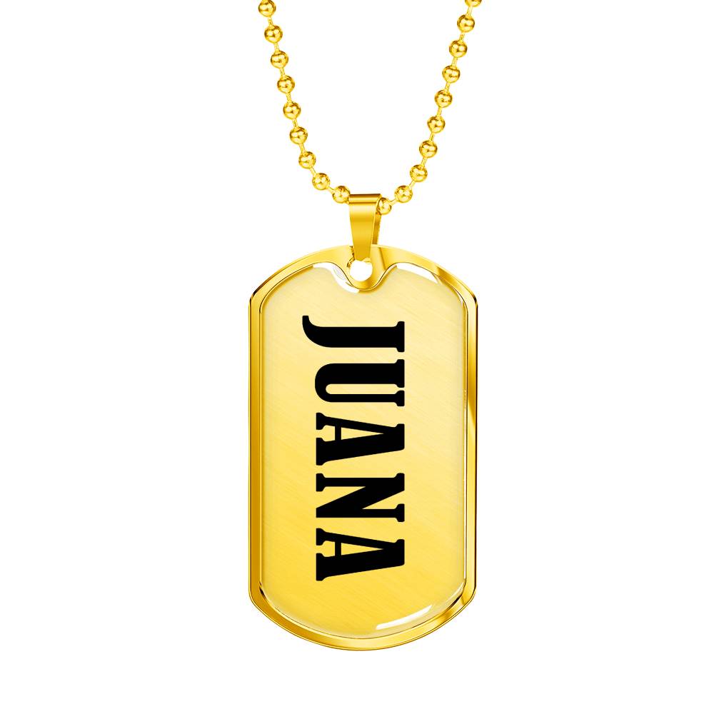 Juana v01 - 18k Gold Finished Luxury Dog Tag Necklace
