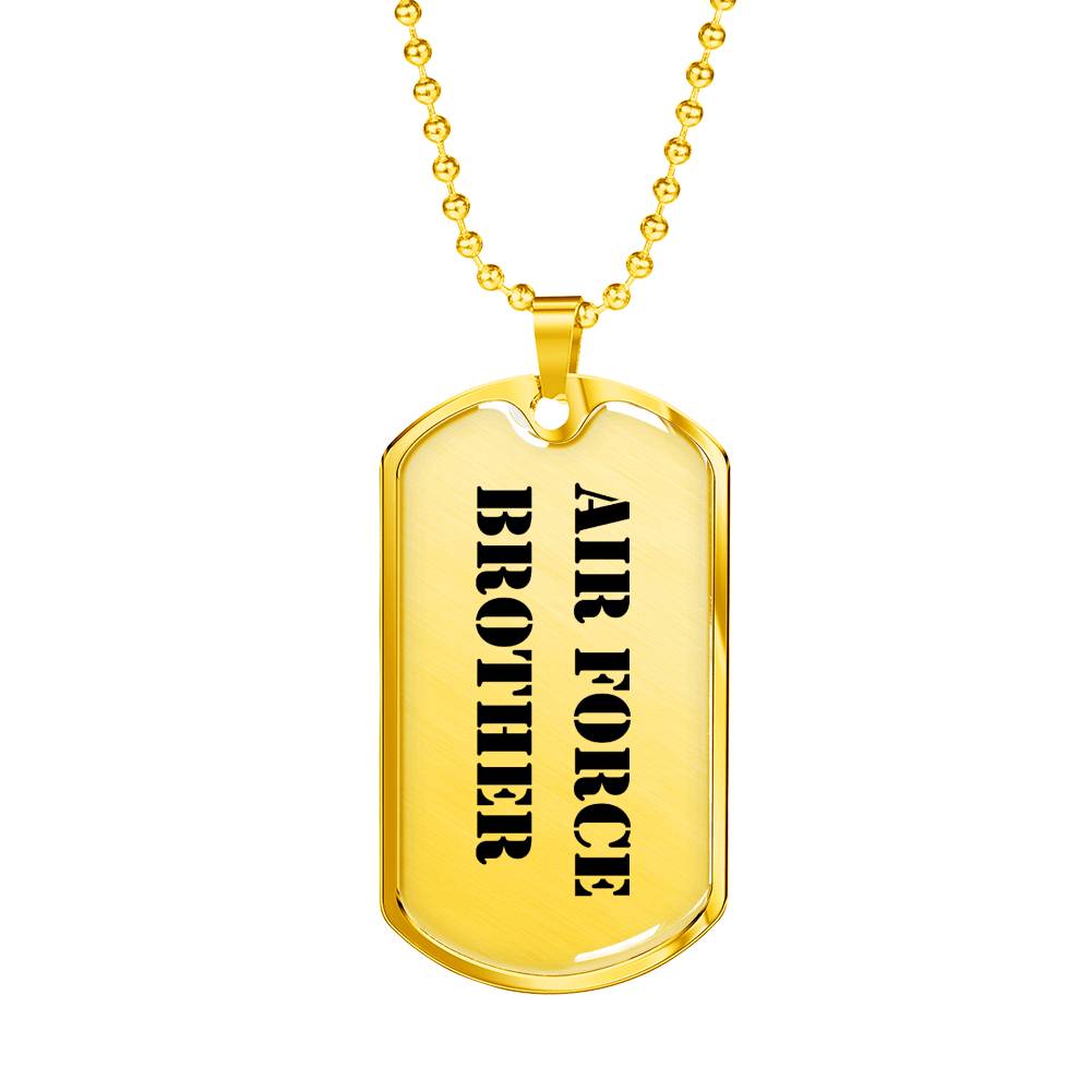 Air Force Brother - 18k Gold Finished Luxury Dog Tag Necklace