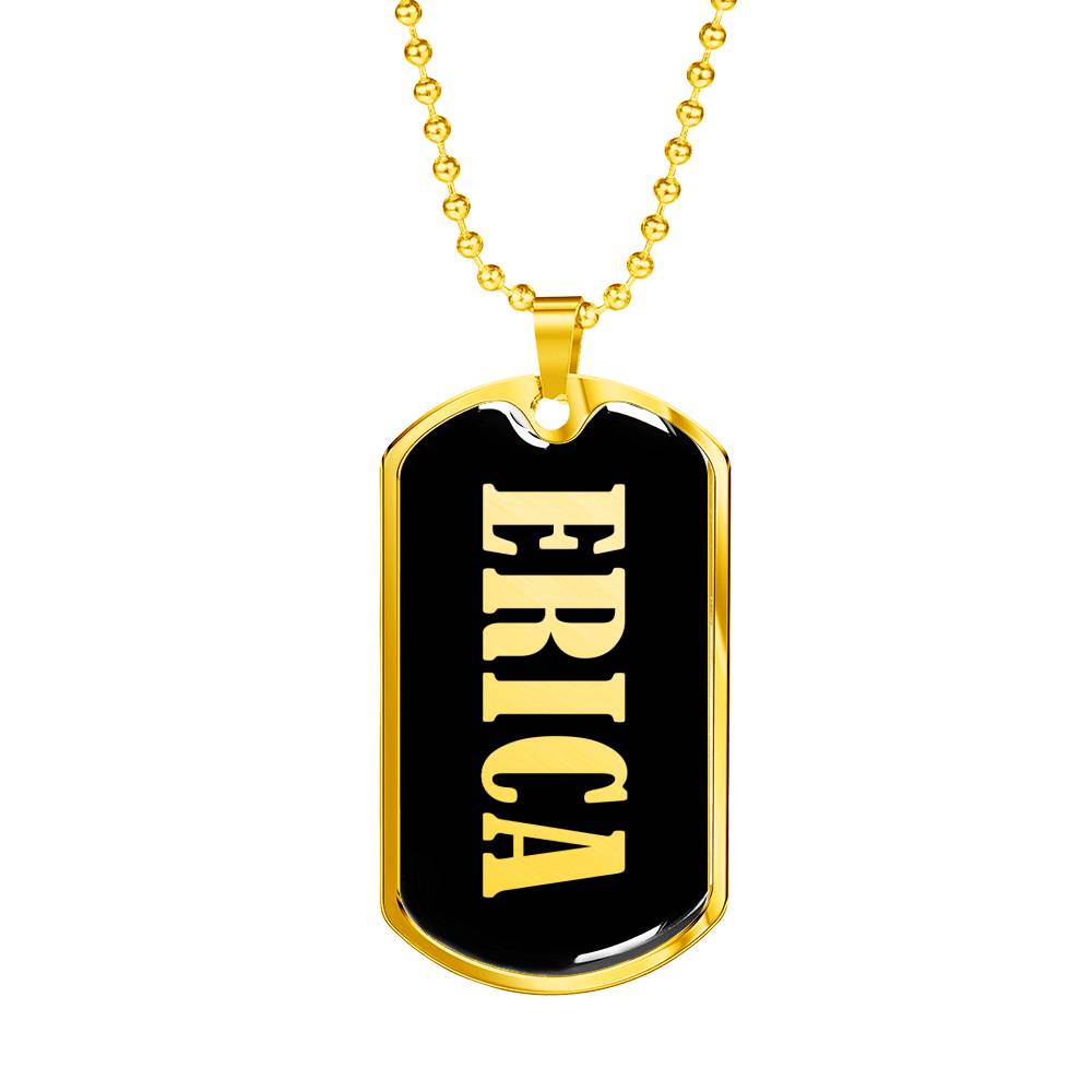 Erica v02 - 18k Gold Finished Luxury Dog Tag Necklace