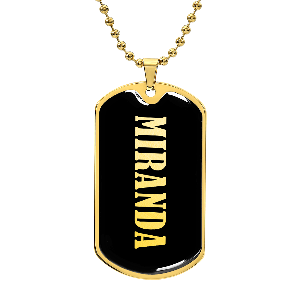 Miranda v02 - 18k Gold Finished Luxury Dog Tag Necklace