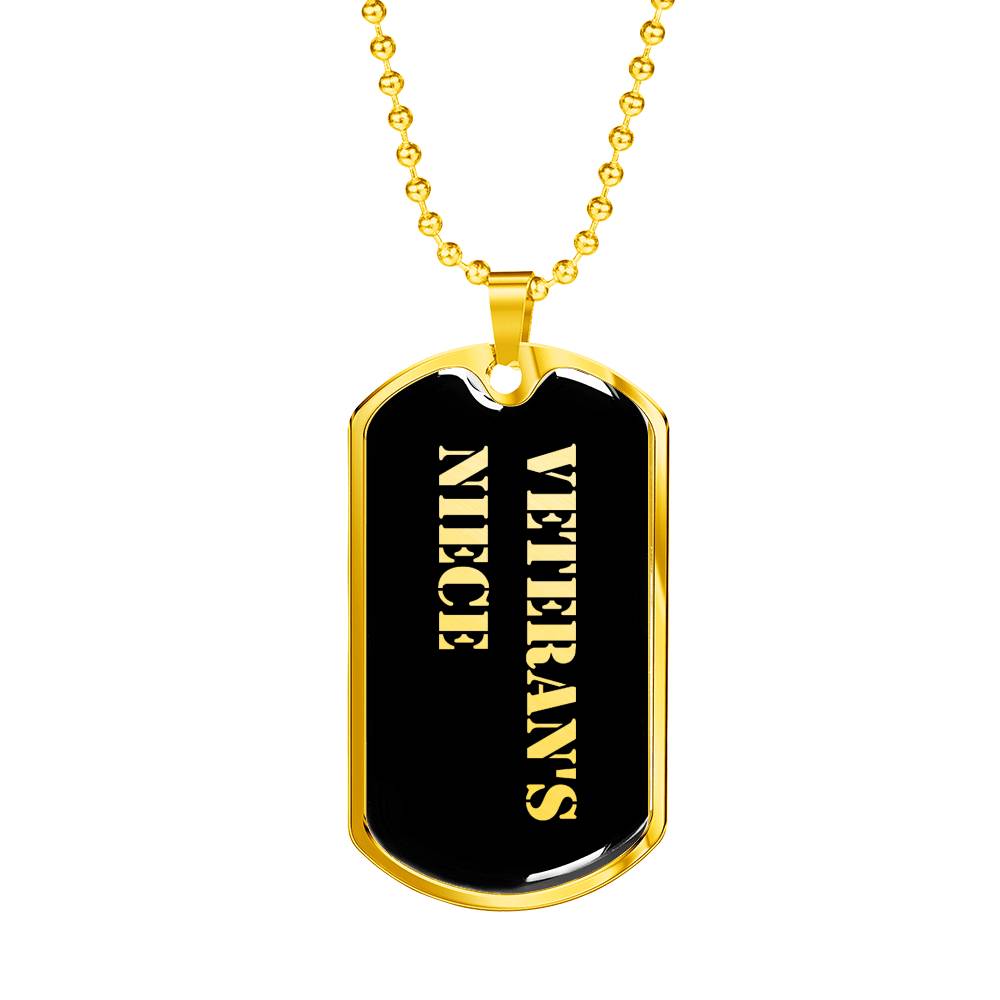 Veteran's Niece v2 - 18k Gold Finished Luxury Dog Tag Necklace