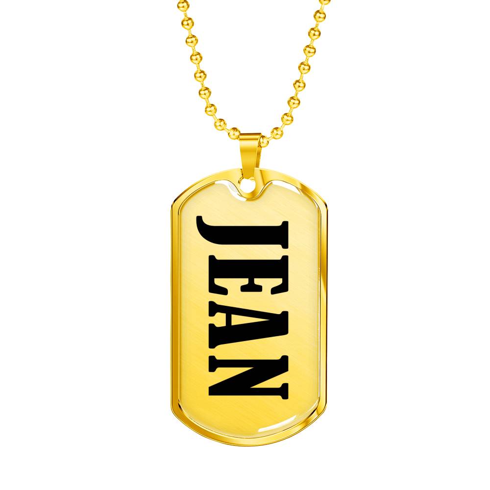Jean v01 - 18k Gold Finished Luxury Dog Tag Necklace