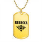Rebecca v01a - 18k Gold Finished Luxury Dog Tag Necklace